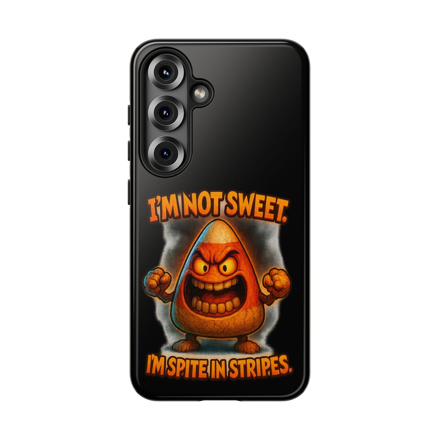 Phone Case — "I'm Not Sweet, I'm Spite in Stripes" Candy Monster Design