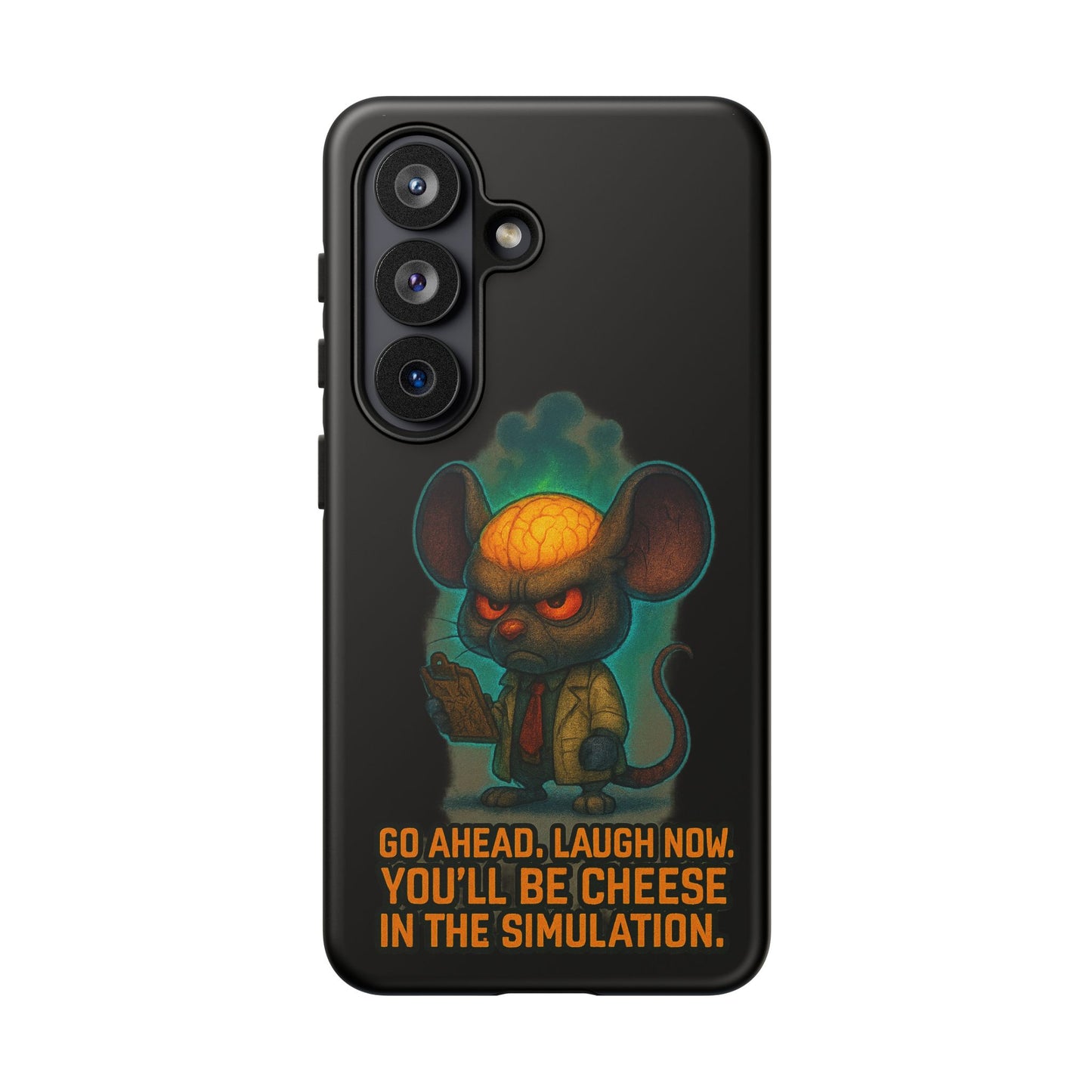 Phone Case — 'You'll Be Cheese in the Simulation' Angry Detective Mouse Graphic