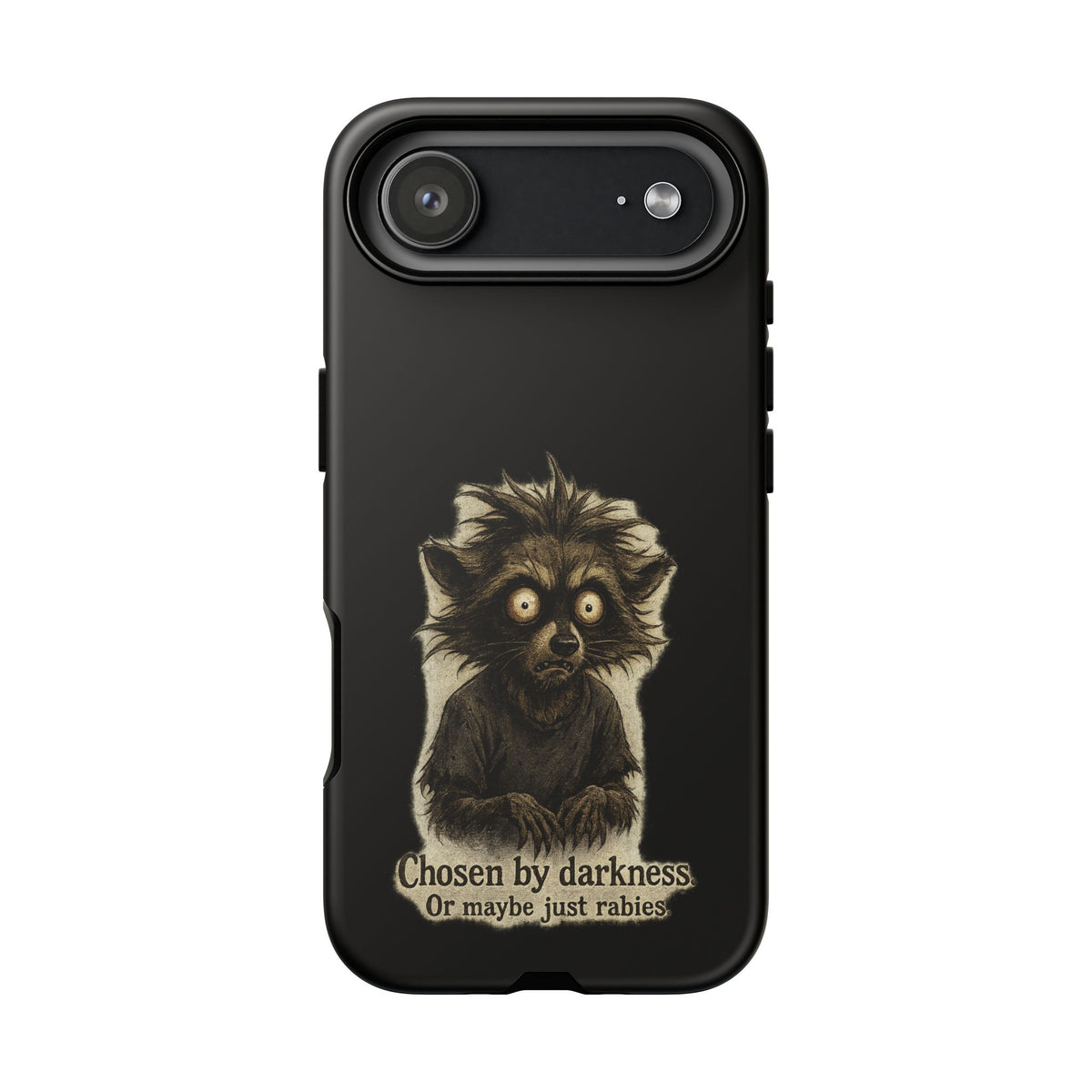 Phone Case — "Chosen by Darkness (Or Maybe Just Rabies)" Cute Creepy Lemur Design