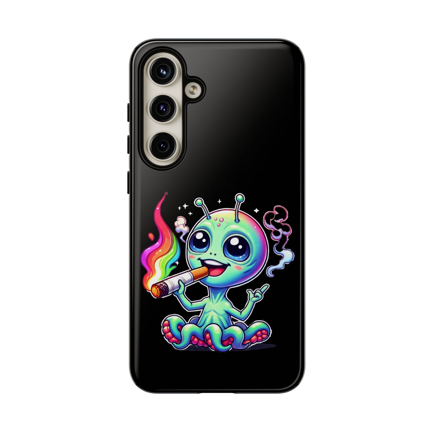Alien Smoking Rainbow Joint Phone Case — Cute Psychedelic Cannabis iPhone Cover