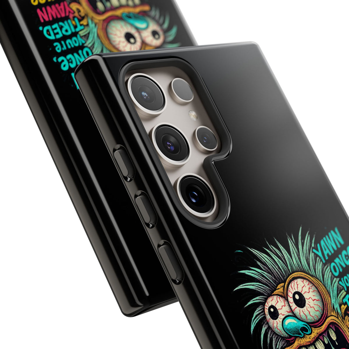 Phone Case — 'Yawn Once You're Tired, Yawn Twice You're Probably Expired' Retro Monster Graphic