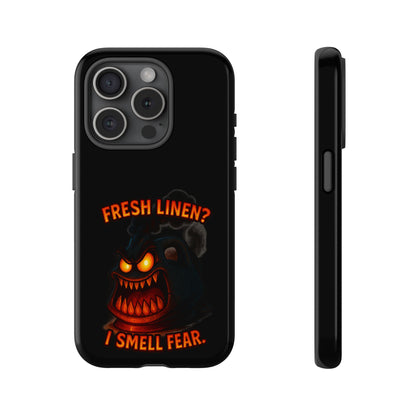 Phone Case — 'Fresh Linen? I Smell Fear.' Spooky Pumpkin Horror Protective Case