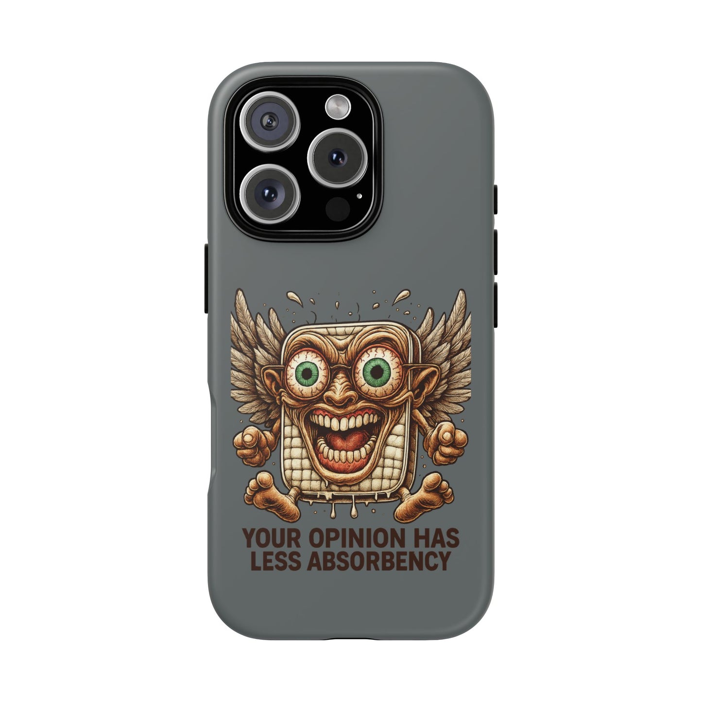 Phone Case — Funny Vintage Winged Toaster Design (“Your Opinion Has Less Absorbency”)