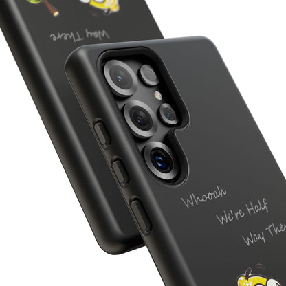 Phone Case - Playful Pear & Lemon Illustration with “Whooah We're Half Way There”