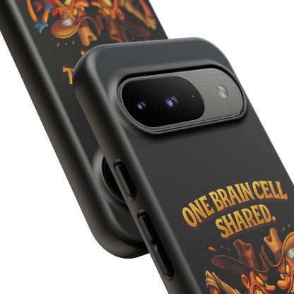 Phone Case — 'One Braincell Shared, Constantly Fighting for Custody' Funny Rivalry Cartoon