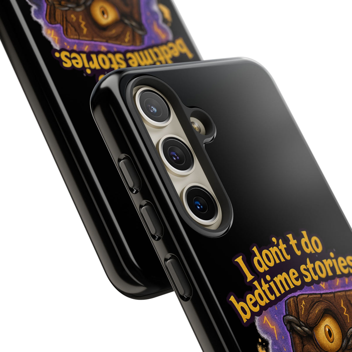 Phone Case — "I Don't Do Bedtime Stories, I Do Nightmares" Horror Book Design