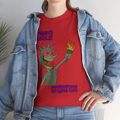 Funny Statue of Liberty Tee, Unisex Cotton T-Shirt, Gift for Friends, Summer