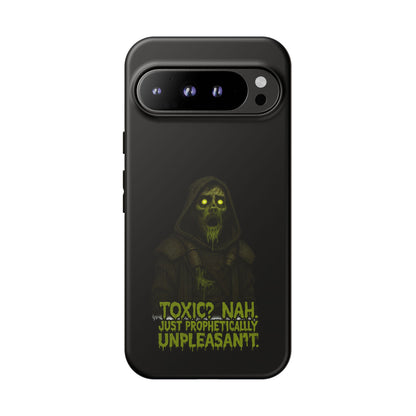 Phone Case — 'Toxic? Nah, Just Prophetically Unpleasant' Neon Grim Reaper Protective Cover