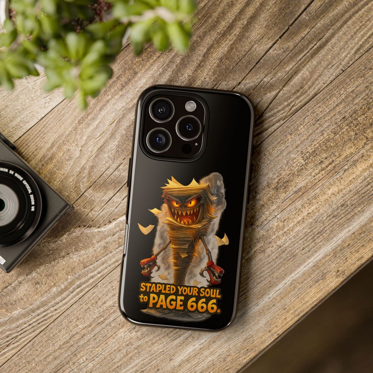 Phone Case — Halloween Mummy Creature “Stapled Your Soul to Page 666” Horror Design