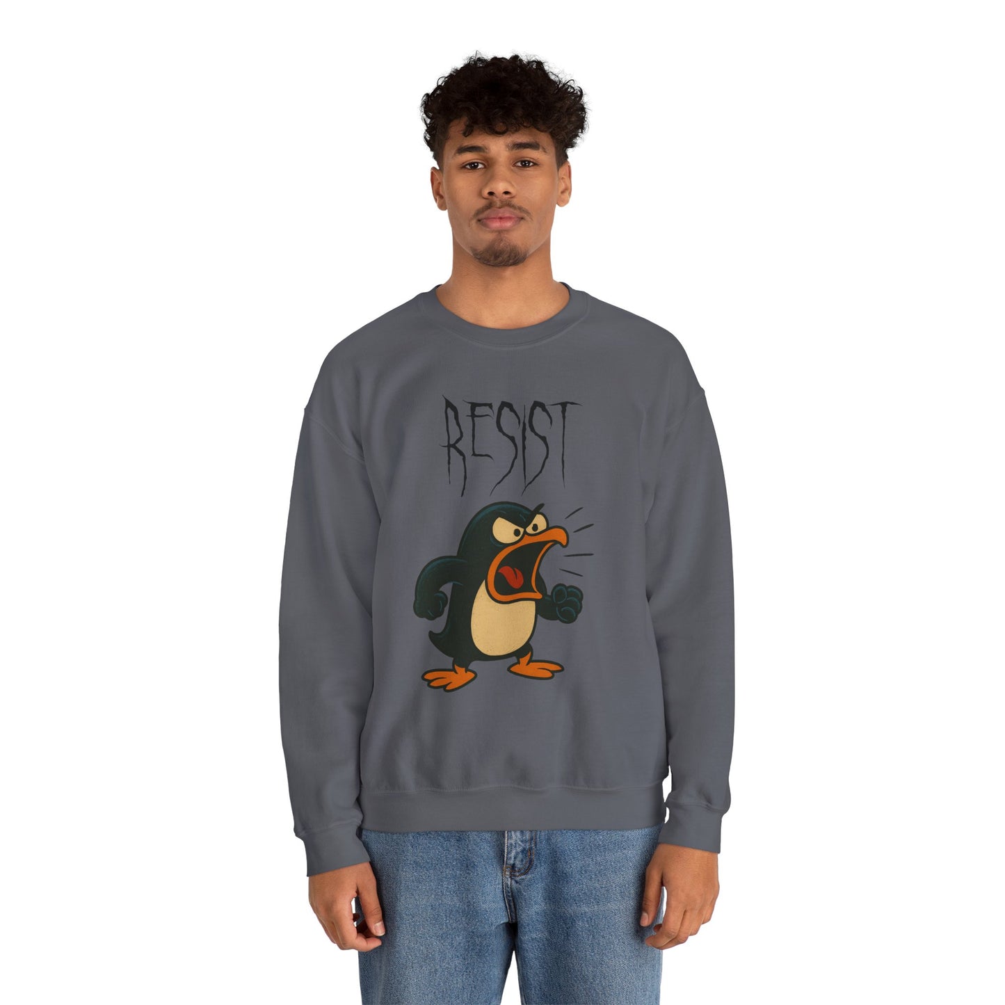 Resist – Angry Penguin Crewneck Sweatshirt