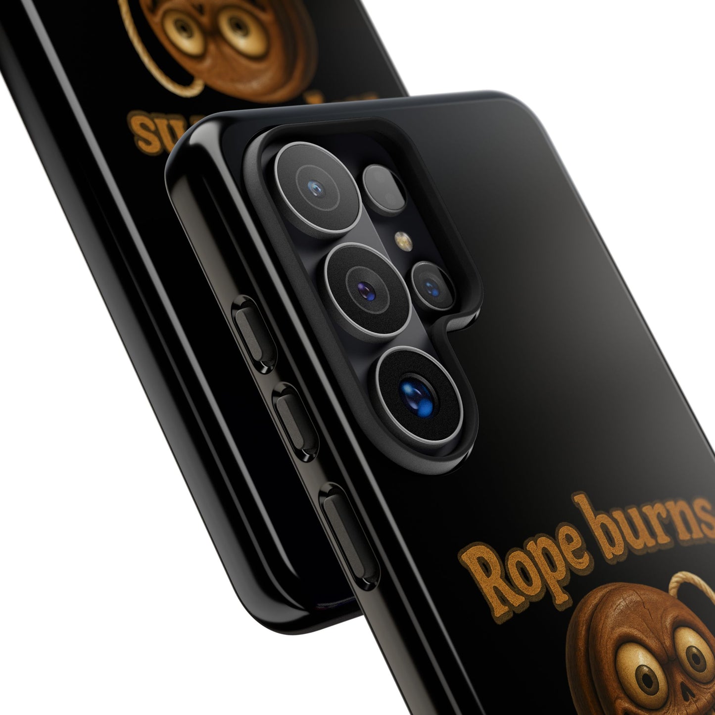 Phone Case — "Rope Burns Build Character" Grinning Cartoon Design