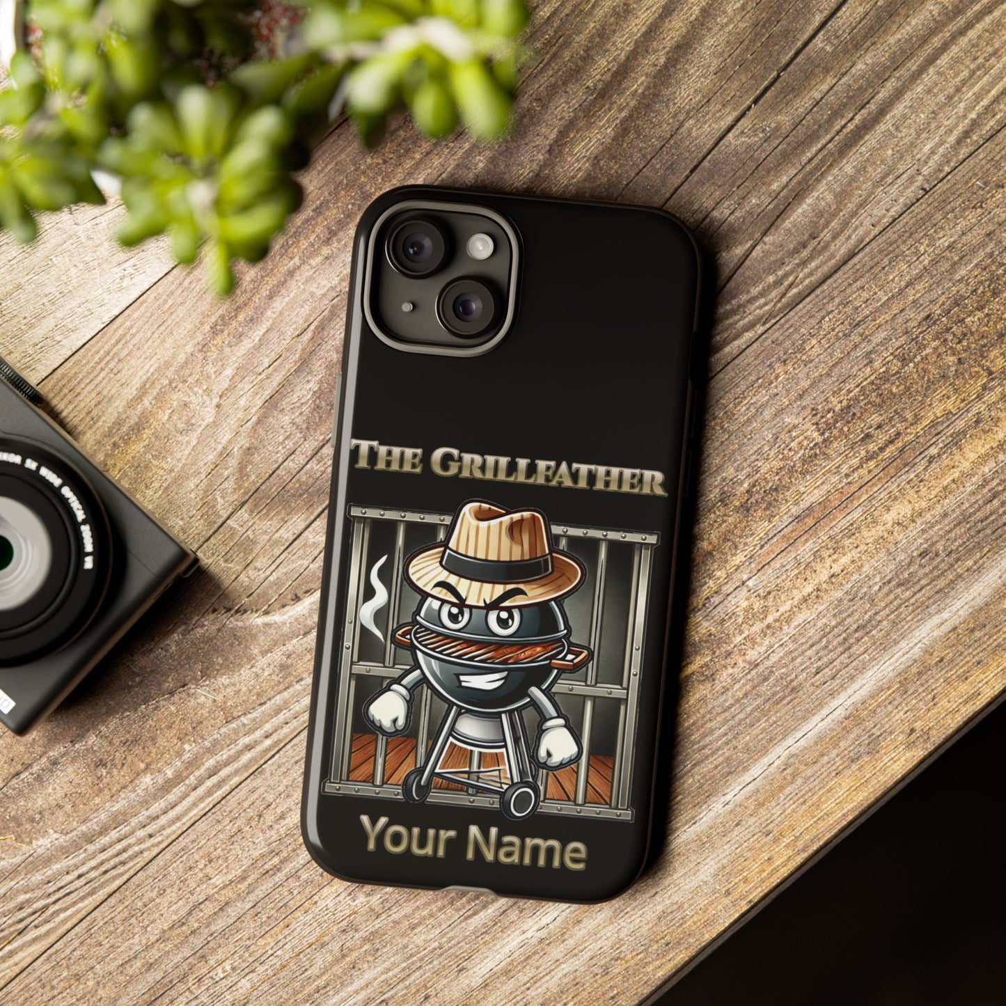 Grillfather Personalized Phone Case — Funny BBQ Smoker Design