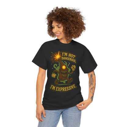I'm Not Dangerous I'm Expressive Tee | Cartoon Monster Illustration