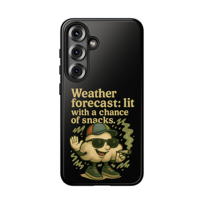 Phone Case — "Weather Forecast: Lit with a Chance of Snacks" Retro Graphic
