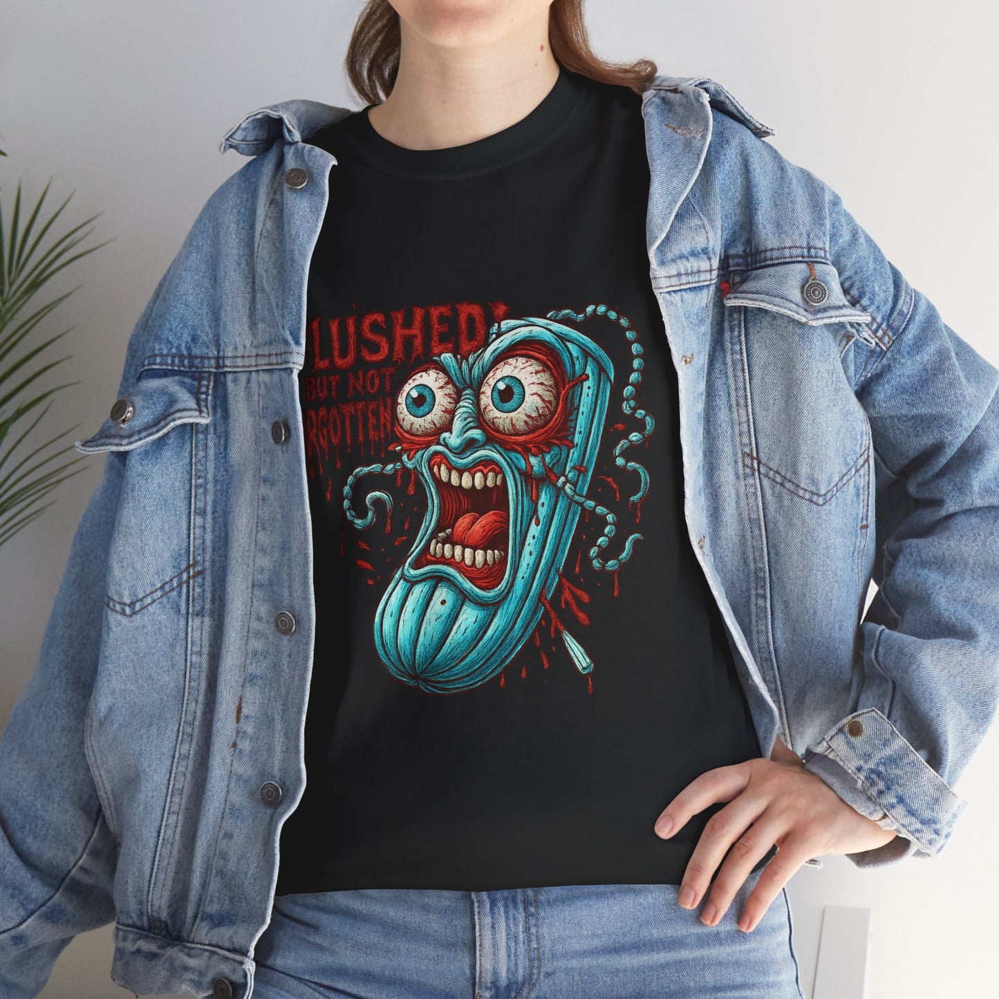 Flushed But Not Forgotten – Horror Tampon Tee