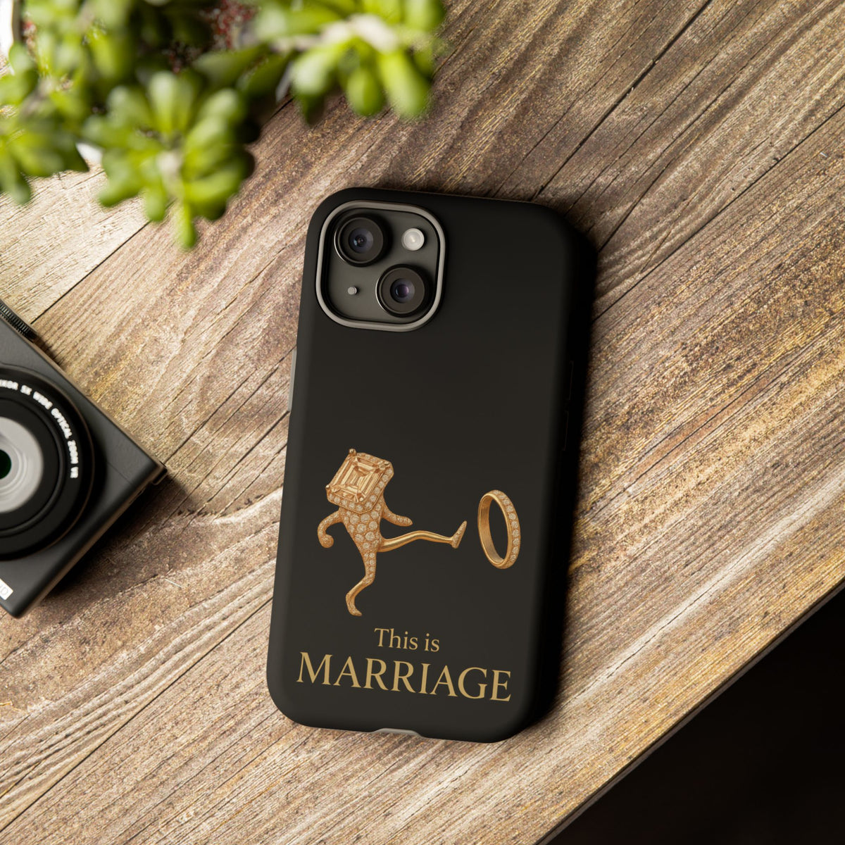 Phone Case - ‘This is Marriage’ Gold Ring Cartoon Design