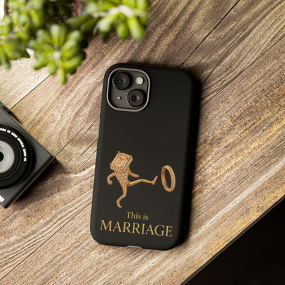 Phone Case - ‘This is Marriage’ Gold Ring Cartoon Design