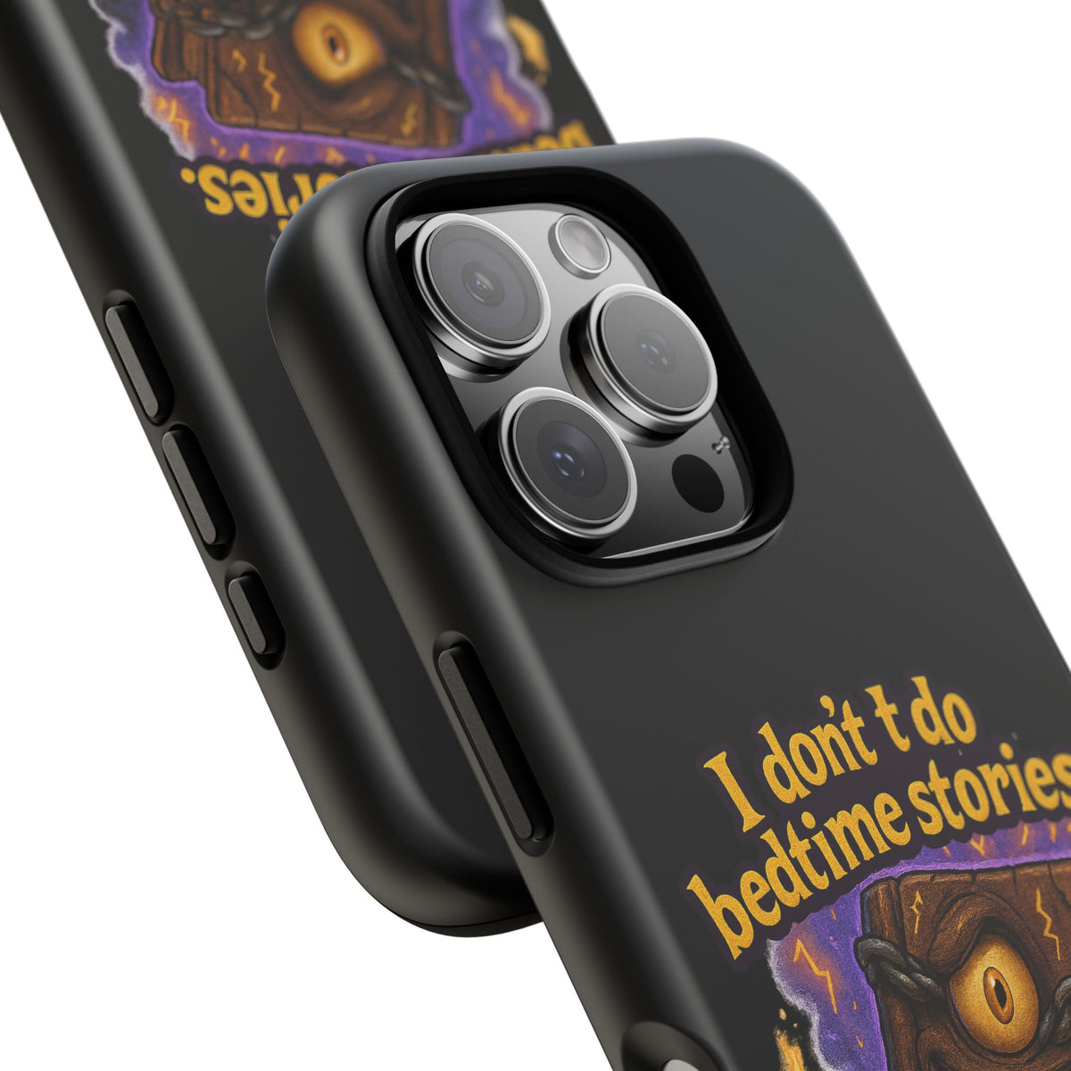 Phone Case — "I Don't Do Bedtime Stories, I Do Nightmares" Horror Book Design