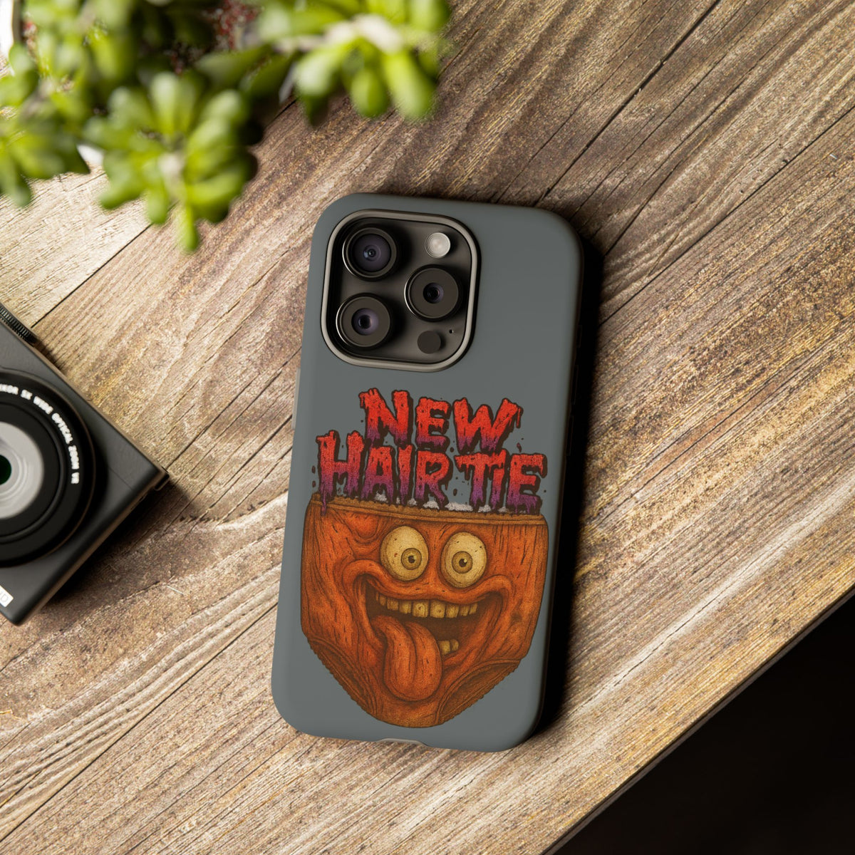 Phone Case — 'New Hairte' Funny Grinning Tongue-Out Monster Design