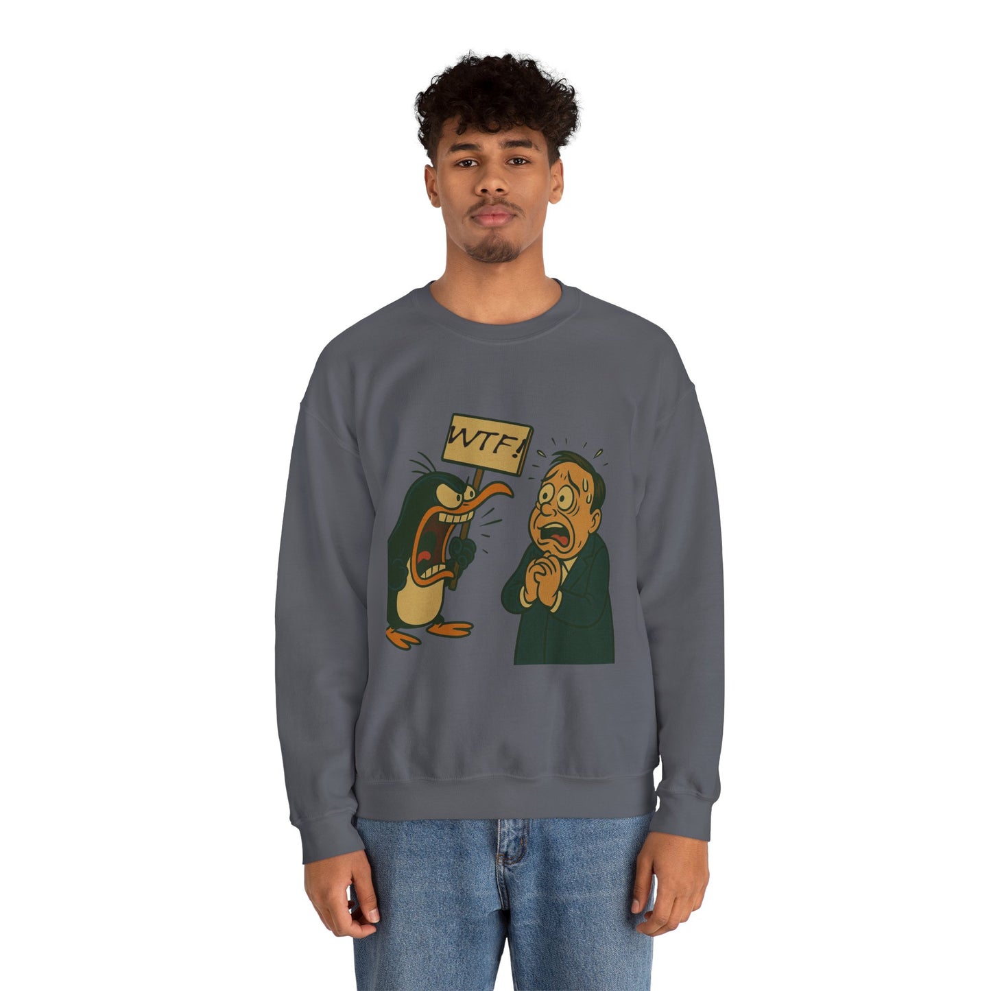 WTF Angry Penguin Crewneck Sweatshirt