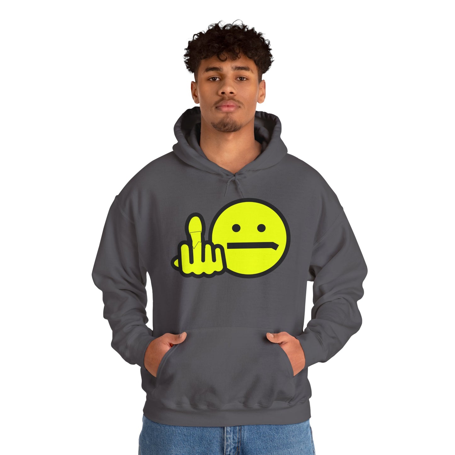 Middle Finger Smiley Hoodie – Zero F*cks Given