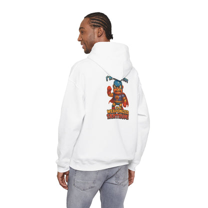 Weaponized Tantrum Hoodie — Funny Superhero Cat Graphic Sweatshirt