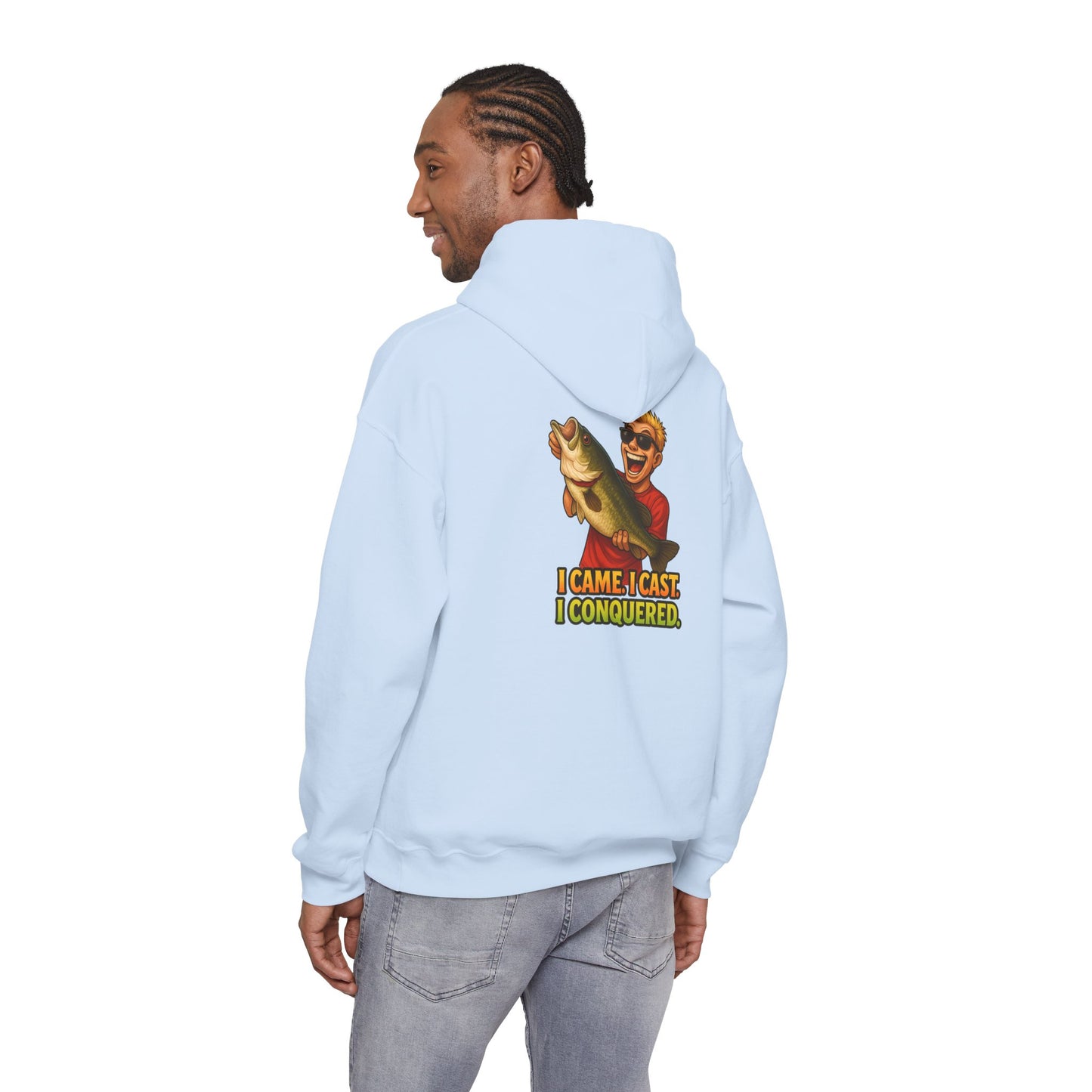 Fishing Hoodie – I Came, I Cast, I Conquered Graphic Pullover