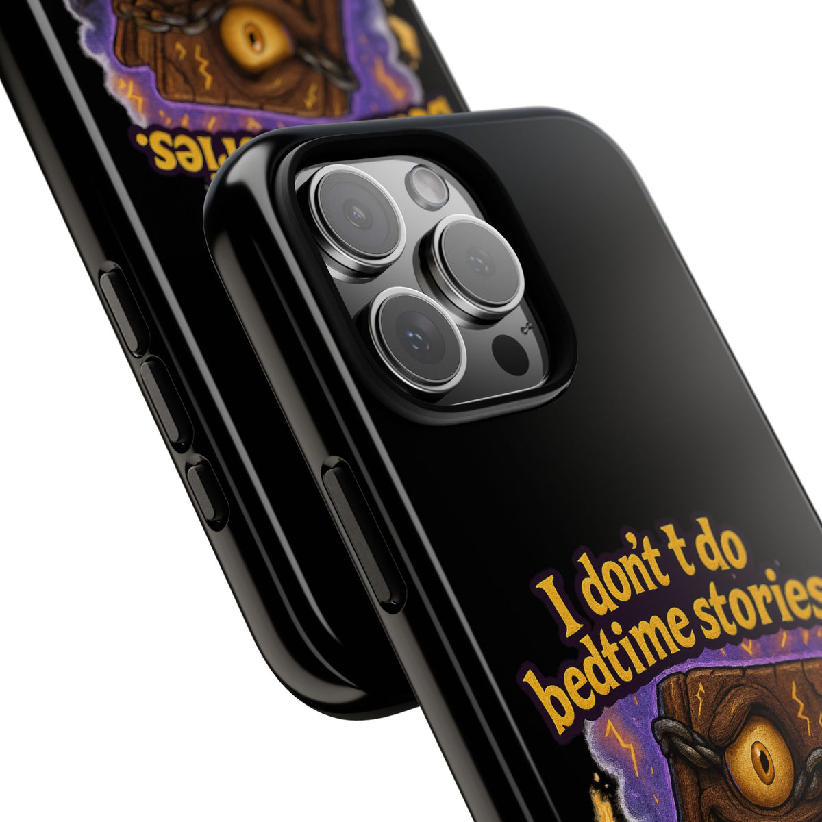 Phone Case — "I Don't Do Bedtime Stories, I Do Nightmares" Horror Book Design