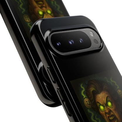 Horror Phone Case — "Eyes Glowing, Balls Rolling — Your Luck Is Doomed"