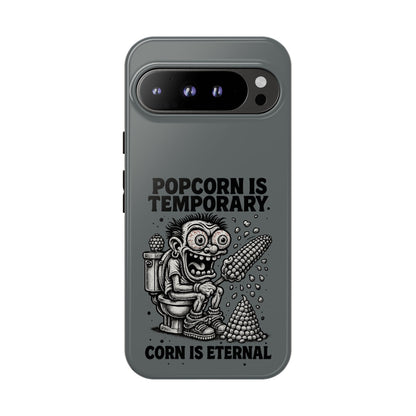 Phone Case — "Popcorn Is Temporary, Corn Is Eternal" Retro Zombie Corn Design