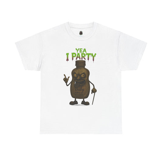 Yea I Party – Deranged Baby Oil Horror Cartoon T-Shirt