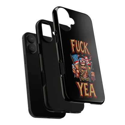 Phone Case — "FUCK YEA" Patriotic Skeleton Soldier Graphic