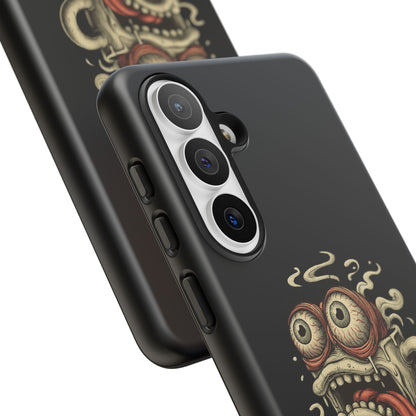 Tough Cases: Retro Hot Coffee Monster Phone Case — Funny 'If Your Mug...' Quote