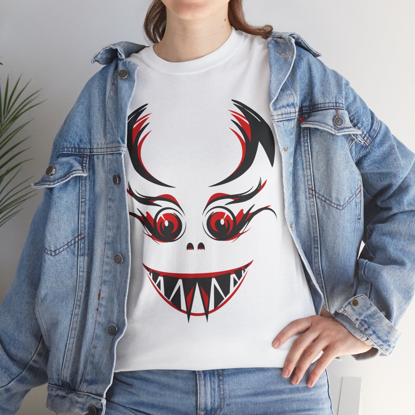 Creepy Grinning Demon Face T-Shirt | Halloween Horror Tee