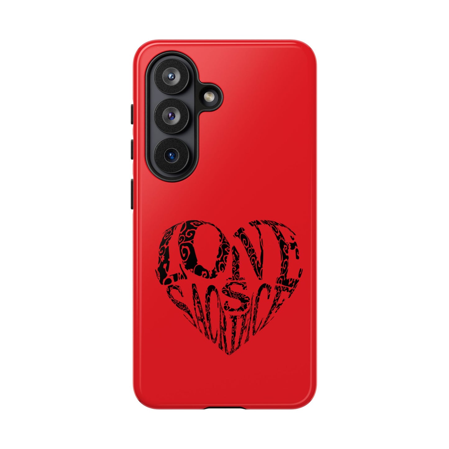 Red 'Love Justice' Heart Phone Case — Protective iPhone Cover, Valentine’s Gift
