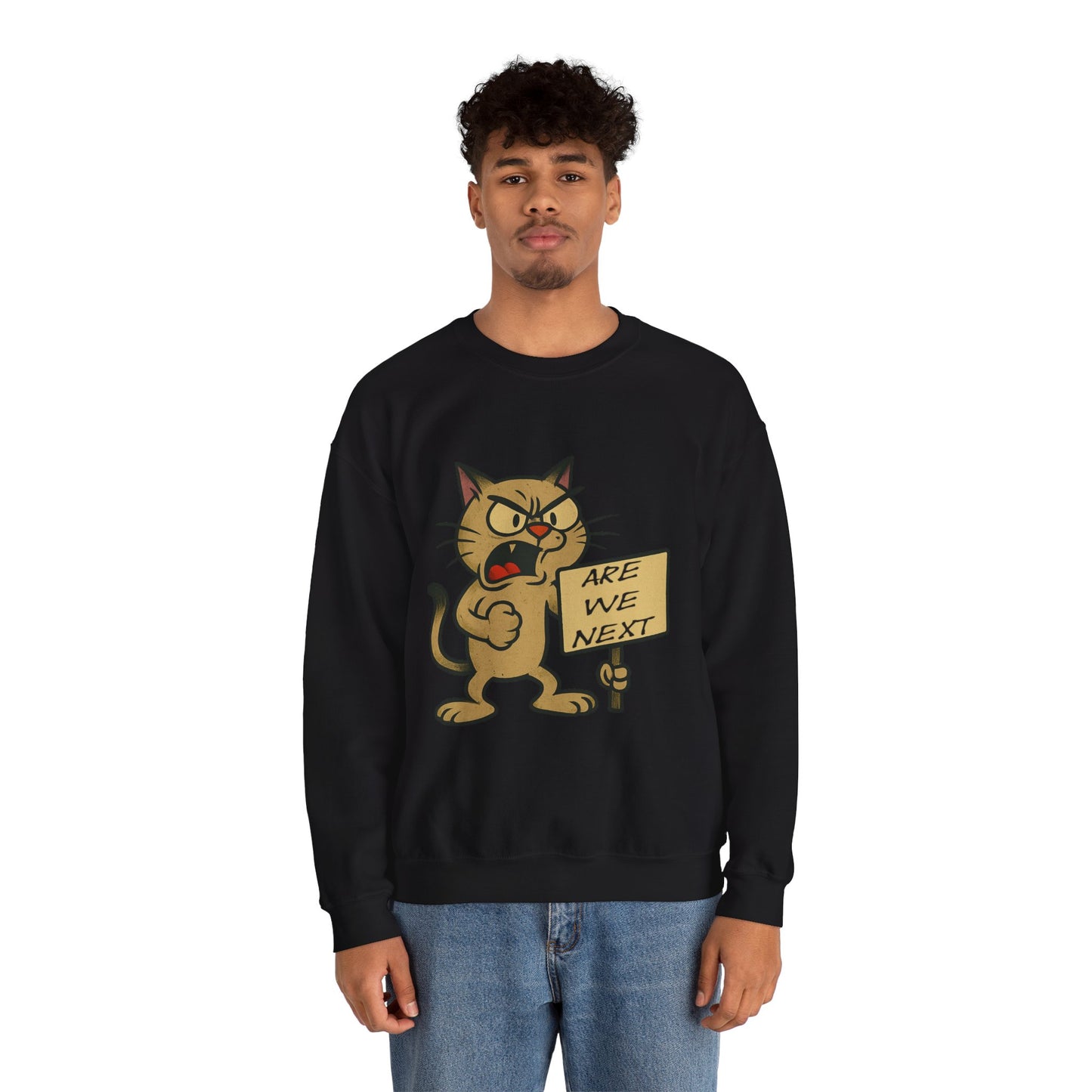 Are We Next – Angry Cat Protest Crewneck Sweatshirt