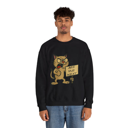 Are We Next – Angry Cat Protest Crewneck Sweatshirt