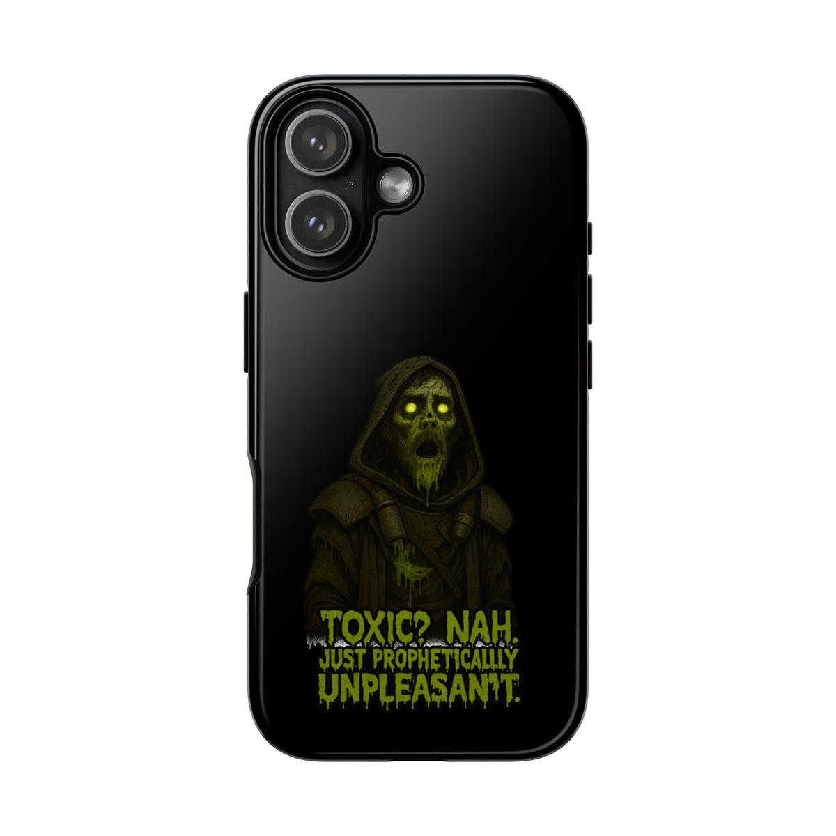 Phone Case — 'Toxic? Nah, Just Prophetically Unpleasant' Neon Grim Reaper Protective Cover