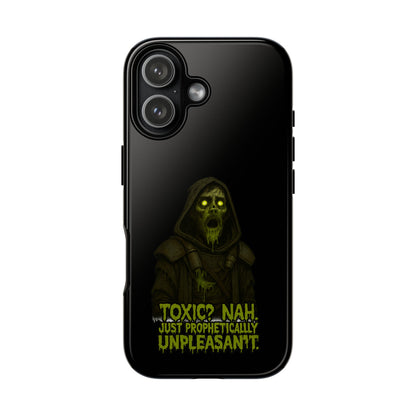 Phone Case — 'Toxic? Nah, Just Prophetically Unpleasant' Neon Grim Reaper Protective Cover