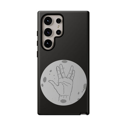 Spock Live Long Phone Case — Vulcan Salute Moon Graphic