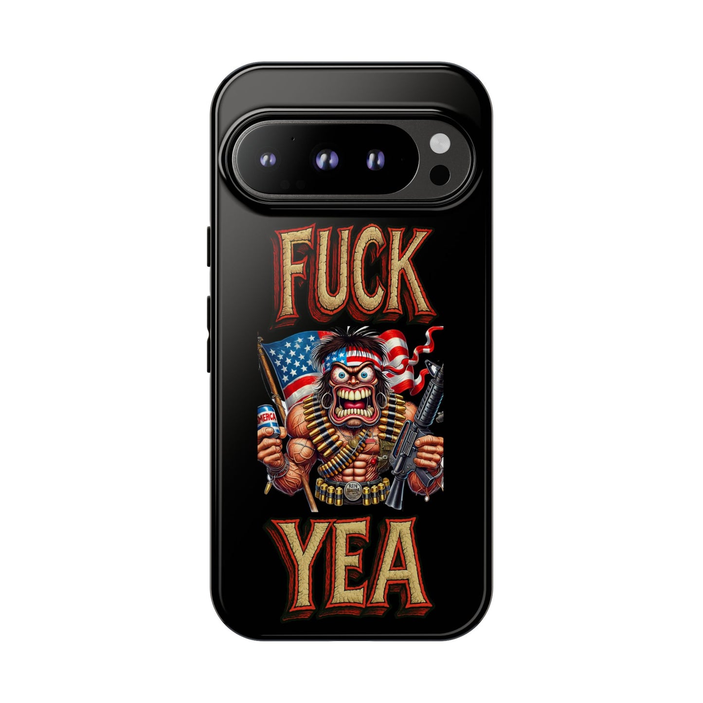 Phone Case — "FUCK YEA" Patriotic Skeleton Soldier Graphic