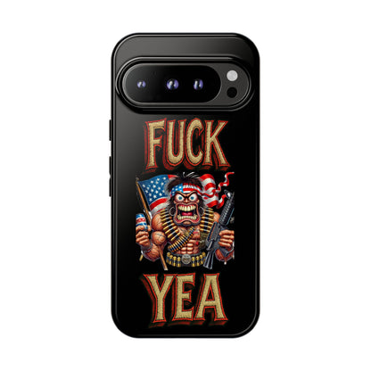 Phone Case — "FUCK YEA" Patriotic Skeleton Soldier Graphic