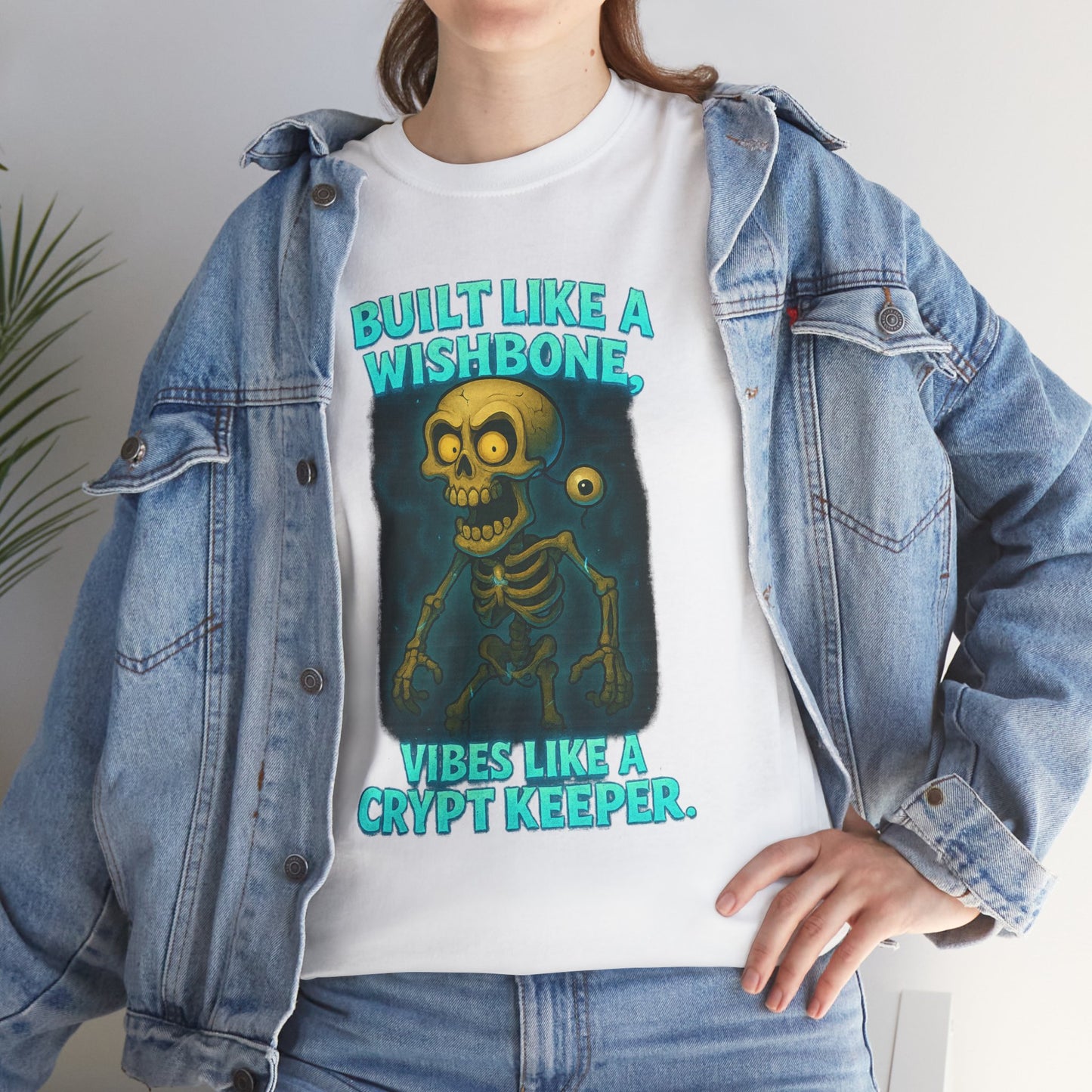 Built Like a Wishbone Skeleton Tee | Creepy Keeper Graphic Shirt