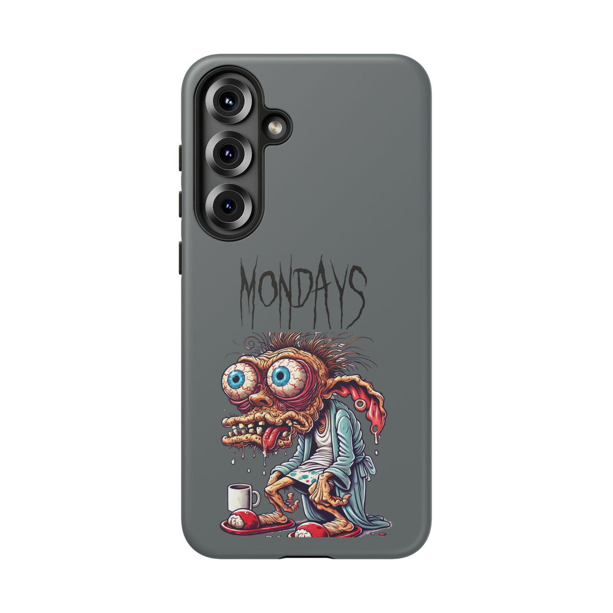 Mondays Zombie Character Phone Case – Funny Groggy Coffee Phone Cover