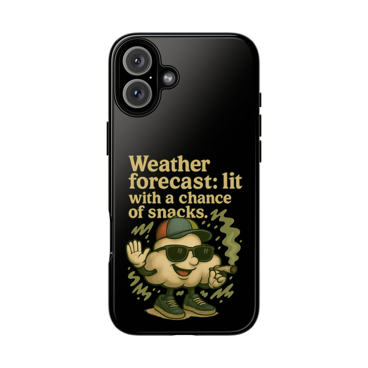 Phone Case — "Weather Forecast: Lit with a Chance of Snacks" Retro Graphic
