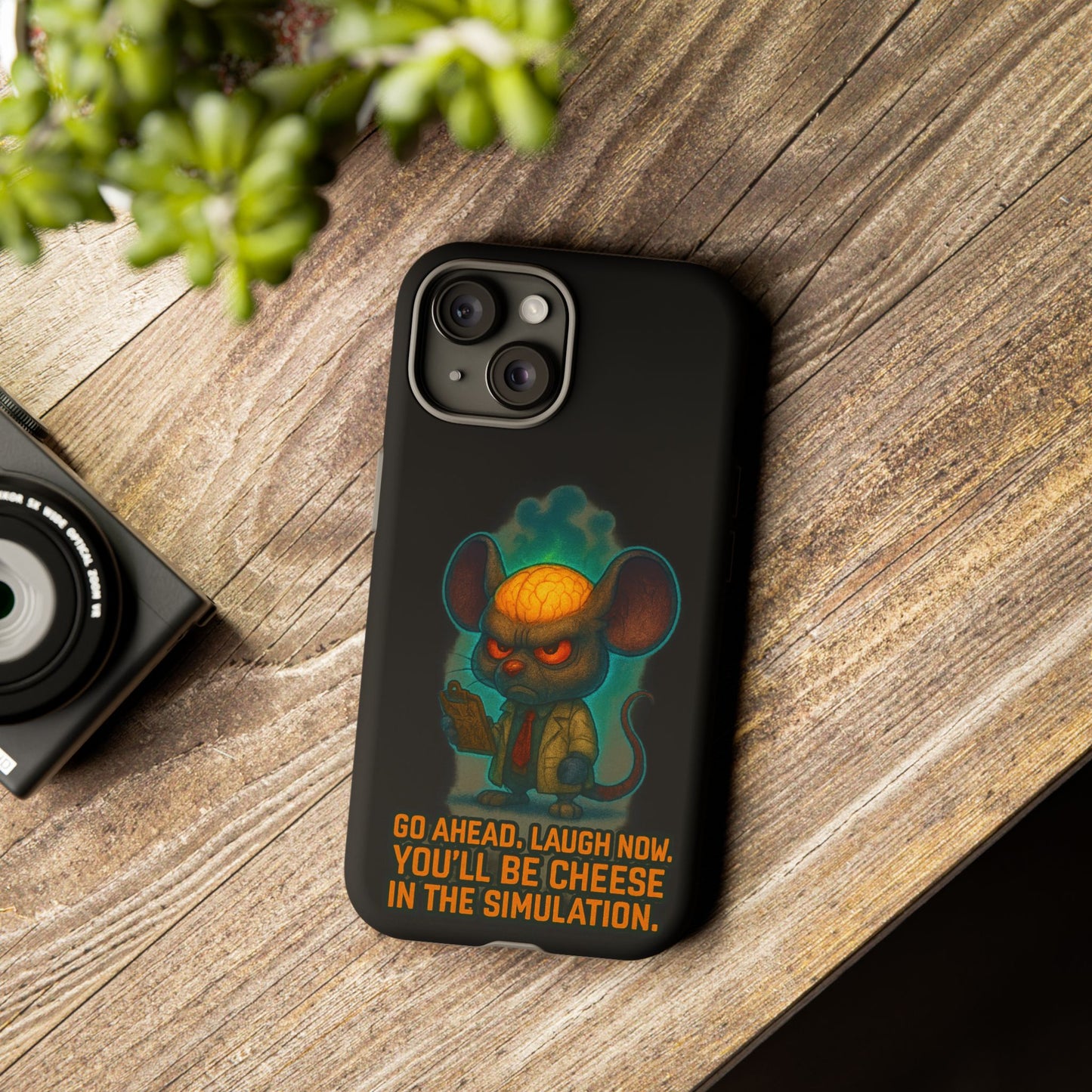 Phone Case — 'You'll Be Cheese in the Simulation' Angry Detective Mouse Graphic