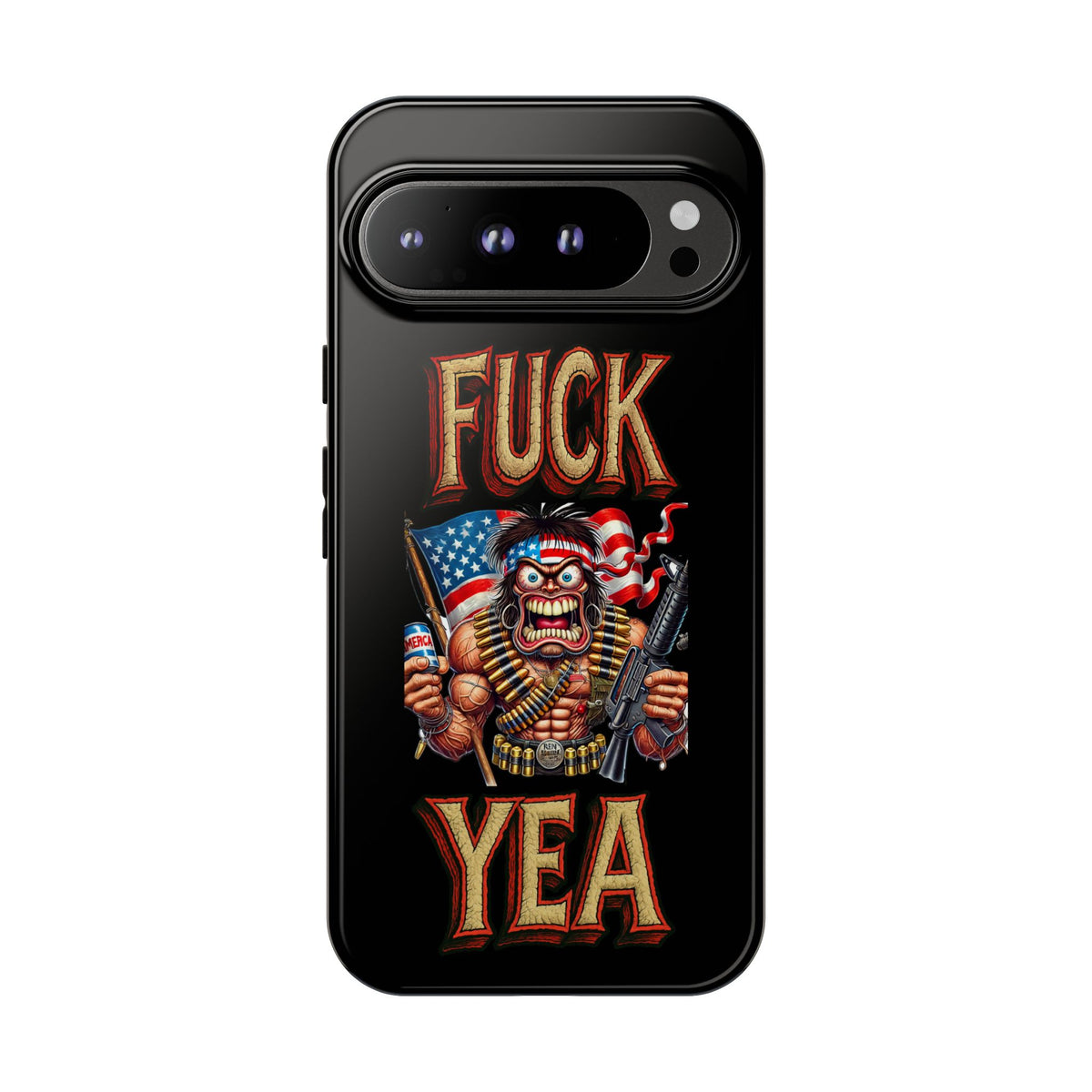 Phone Case — "FUCK YEA" Patriotic Skeleton Soldier Graphic