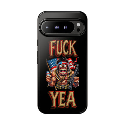 Phone Case — "FUCK YEA" Patriotic Skeleton Soldier Graphic