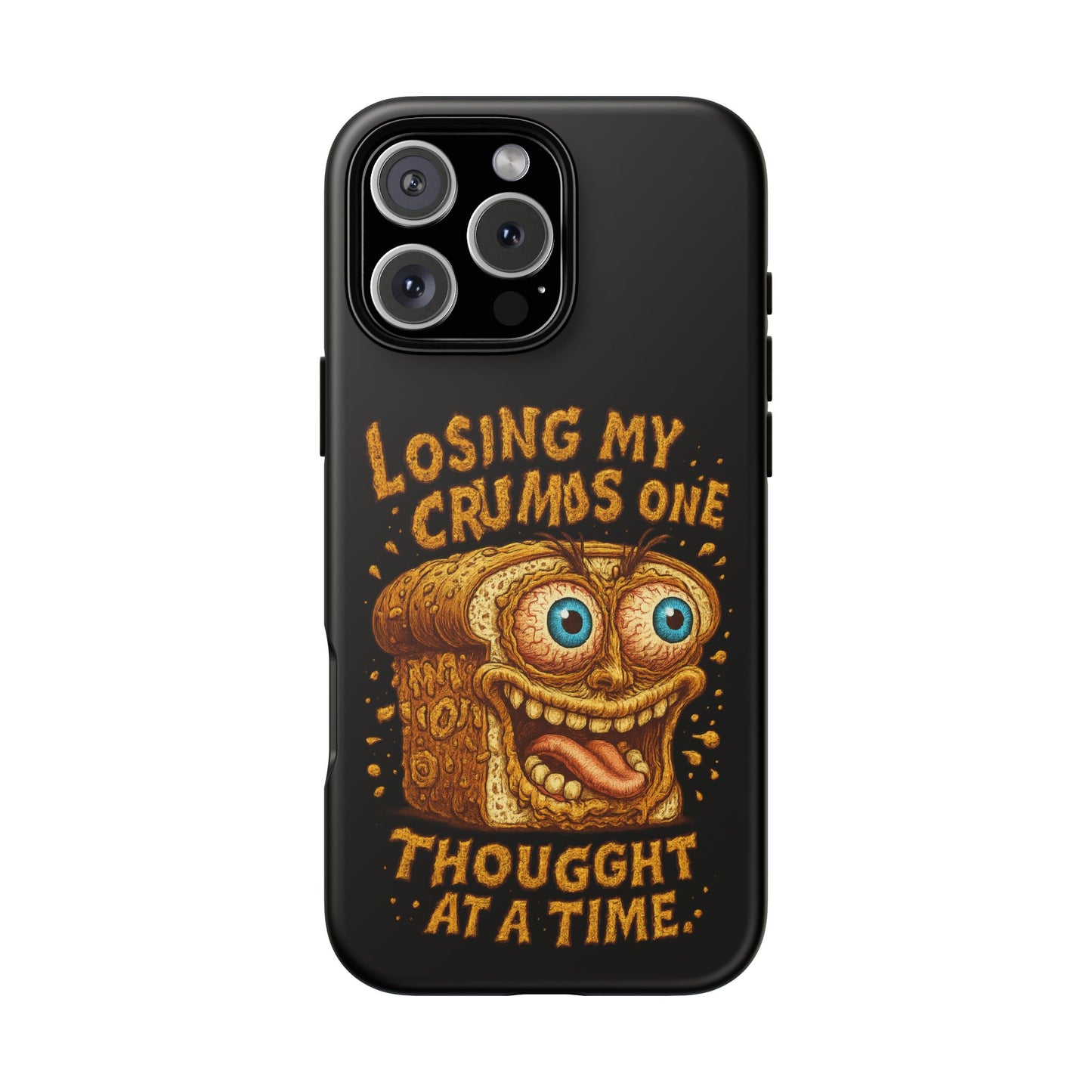 Phone Case — "Losing My Crumbs One Thought at a Time" Funny Retro Bread Illustration