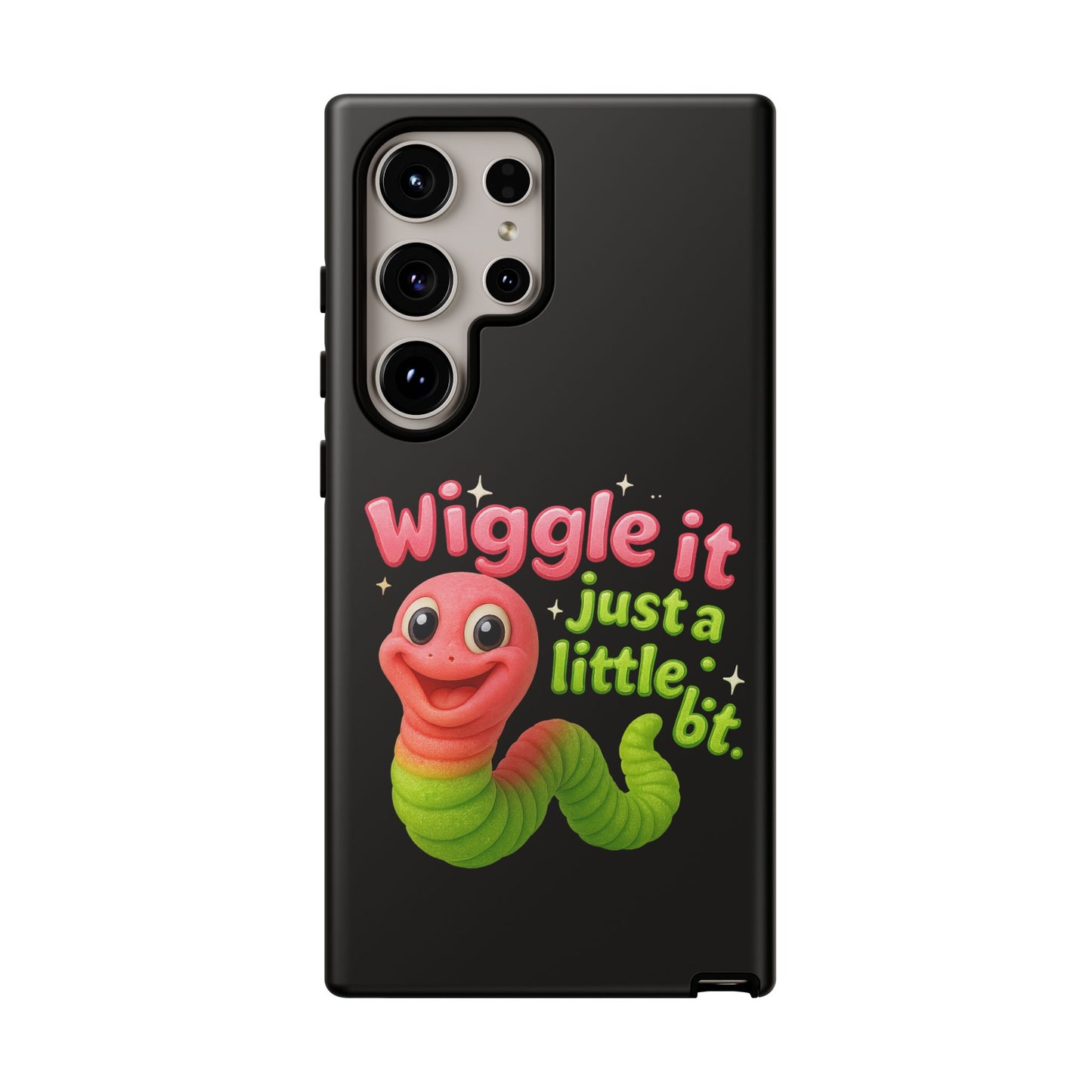 Wiggle It Worm Phone Case — Cute Pink & Green Cartoon iPhone Cover
